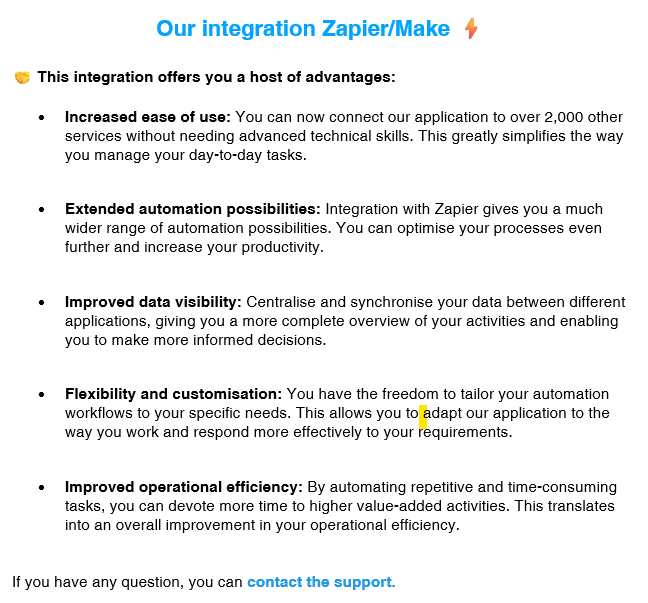 Acymailing integration with Zapier/Make in the Newsletter