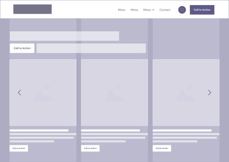Screenshot eines Mockups mit Platzhaltern für Content