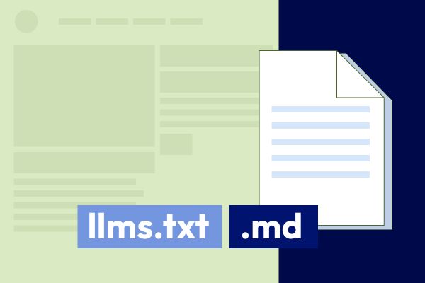 Vereinfachte Grafik einer Website, die in eine llms.txt Datei zusammengefasst ist.