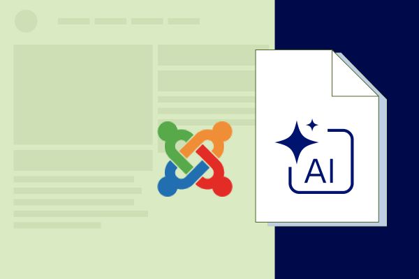 Symbolische Grafik einer KI und Joomla-Website