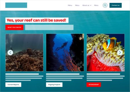 Screenshot der fertigen Website
