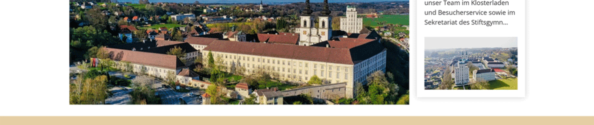 Screenshot der Startseite stift-kremsmuenster.at