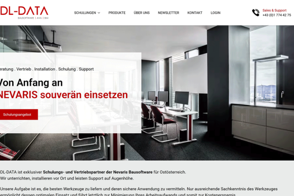 Screenshot der Website von DL-Data
