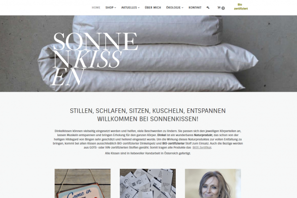 Sonnenkissen Joomla Online-Shop Screenshot