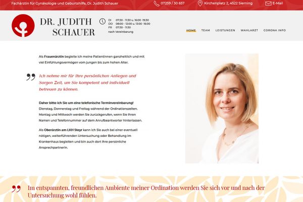 Joomla Webseite der Frauenärztin Dr. Schauer