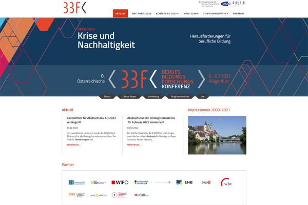 BBFK Konferenzwebsite Screenshot